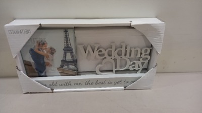 144 X BRAND NEW WEDDING DAY CELEBRATION PICTURE FRAME ( 10CM X 10CM ) GROW WITH ME , THE NEST IS YET TO COME IN WHITE ( IN 6 BOXES )