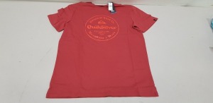 26 X BRAND NEW QUICKSILVER RED T SHIRTS SIZE LARGE RRP £18.00 (TOTAL RRP £468.00)