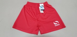 40 X BRAND NEW SONDICO LYON RED SHORTS YOUTH SIZE LARGE