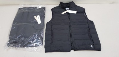 7 X BRAND NEW TOPMAN BLACK GILETS SIZE LARGE