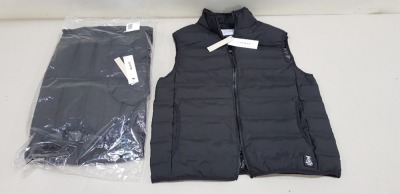 8 X BRAND NEW TOPMAN BLACK GILETS SIZE XL