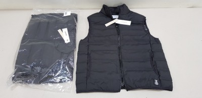 8 X BRAND NEW TOPMAN BLACK GILETS SIZE 2XL