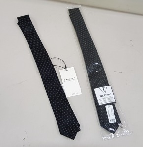 17 X BRAND NEW JACK & JONES BLACK SPOTTED TIES RRP £20.00 (TOTAL RRP £340.00)