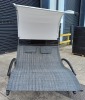 LARGE DOUBLE SUN LOUNGER ROCKER - BRONZE / GREY COLOUR (CUSTOMER RETURN MINOR SCRATCHES - SOME FASTENINGS NOT ORIGINAL, CANOPY SLANTED - SEE IMAGES) - 2