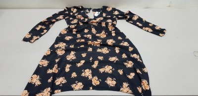 23 X BRAND NEW MISS SELFRIDGE FLORAL PRINT BLACK DRESSES IN VARIOUS SIZES