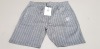 10 X BRAND NEW SIKSLIK PINSTRIPED SHORTS IN GREY SIZE XL