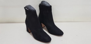 23 X BRAND NEW TOPSHOP BELIZE BLACK ZIP UP HEELED ANKLE BOOTS UK SIZE 7 AND 8 RRP £39.00 (TOTAL RRP £897.00)