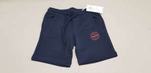 24 X BRAND NEW JACK & JONES SWEATER SHORTS IN NAVY AGE 8 YEARS RRP £15.00 (TOTAL RRP £360.00)