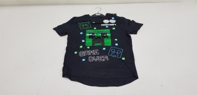 60 X BRAND NEW GEORGE MINECRAFT FLIPPY SEQUIN BLACK T SHIRTS AGE 7-8 YEARS RRP £8.00 (TOTAL RRP £480.00)