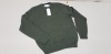 16 X BRAND NEW JACK WILLS HATTON MOSS STICH CREWNECK JUMPERS IN OLIVE SIZE SMALL