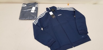 15 X BRAND NEW ADIDAS NAVY THREE STRIPED TRACKSUIT TOPS SIZE 11-12 YEARS