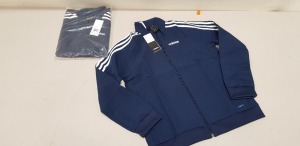 15 X BRAND NEW ADIDAS NAVY THREE STRIPED TRACKSUIT TOPS SIZE 11-12 YEARS