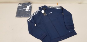 15 X BRAND NEW ADIDAS NAVY THREE STRIPED TRACKSUIT TOPS SIZE 11-12 YEARS
