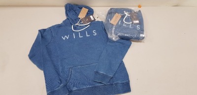 12 X BRAND NEW JACK WILLS HUNSTON HOODED JUMPERS IN BLUE SIZE 10 RRP £69.50 (TOTAL RRP £834.00)