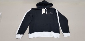 10 X BRAND NEW JACK WILLS DORNOCH HOODIES IN NAVY SIZE UK XS AND MEDIUM RRP-£43.00 TOTAL RRP-£430.00