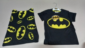 48 X BRAND NEW BATMAN BOYS BLACK T SHIRTS WITH VELCRO CAPES AGE 5-6 YEARS