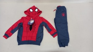 21 X BRAND NEW SPIDERMAN TRACKSUITS AGE 3-4 YEARS RRP £23.99 (TOTAL RRP £503.79)