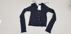 30 X BRAND NEW TOPSHOP LYCRA BLACK BUTTONED CARDIGANS UK SIZE 14