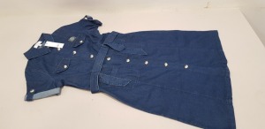 13 X BRAND NEW DOROTHY PERKINS PETITE DENIM BUTTONED DRESSES UK SIZE 14 RRP £35.00 (TOTAL RRP £455.00)