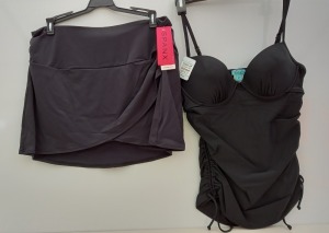13 PIECE MIXED SPANX LOT CONTAINING 9 X PUSH UP TANKINIS IN JET BLACK SIZE M RRP $34.99 AND 4 X SHAPING SUIT BOTTOMS IN JET BLACK RRP $72.00