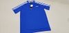 27 X BRAND NEW ADIDAS BLUE SERENO T SHIRTS IN VARIOUS KIDS SIZES IE 13-14 YEARS AND 9-10 YEARS