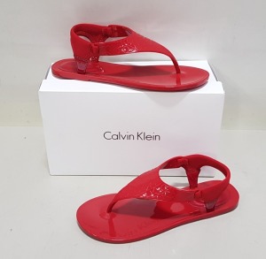 10 X BRAND NEW CALVIN KLEIN JANNY MOULDED SANDALS IN CRIMSON RED UK SIZE 6