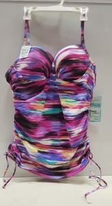 14 X BRAND NEW SPANX PUSH UP MULTI COLOURED TANKINIS SIZE LARGE RRP $34.99 (TOTAL RRP $489.86)