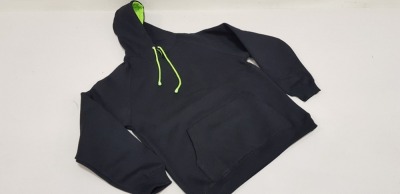 20 X BRAND NEW PAPINI BLACK / LIME HOODED TOPS SIZE XS