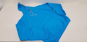 19 X BRAND NEW PAPINI CYAN / GREY MARL HOODED TOPS (3 X SIZE XXL) (16 X SIZE 3XL)