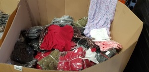 500 + PIECE MIXED CLOTHING LOT CONTAINING ANIMAL PRINT BUTTONED DRESSES, MULTI COLOURED DRESSES, ANIMAL PRINT LONG SLEEVED T SHIRTS AND FLORAL PRINT BUTTONED DRESSES ETC