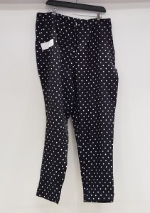 20 X BRAND NEW IN THE STYLE BLACK POLKADOT TAPERED TROUSERS IN VARIOUS SIZES