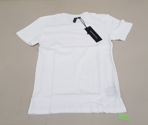 37 X BRAND NEW GOOD FOR NOTHING WHITE T SHIRTS WITH RUBBER LOGO SIZE XS AND SMALL
