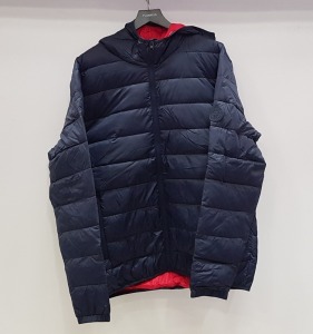 10 X BRAND NEW JACK & JONES MAGIC HOODED PUFFER COATS IN NAVY SIZE XXL RRP £45.00 (TOTAL RRP £450.00)