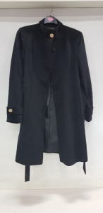 5 X BRAND NEW DOROTHY PERKINS BLACK BUCKLED LONG JACKETS ( 4 X UK SIZE 14 AND 1 X UK SIZE 12)