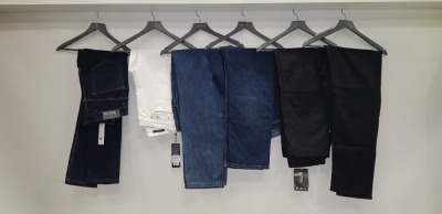 6 X BRAND NEW JEANS IN VARIOUS STYLES AND SIZES IE FRENCH CONNECTION, RAGING BULL, GANT, REGATTA AND JACOB COHEN