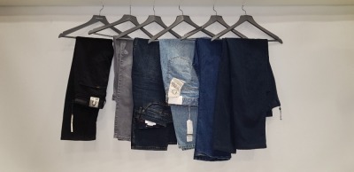6 X BRAND NEW JEANS IN VARIOUS STYLES AND SIZES IE LEE JEANS, MONKEY GENES AND POLO RALPH LAUREN