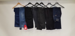 7 X BRAND NEW JEANS IN VARIOUS STYLES AND SIZES IE FARAH, TRUE RELIGION