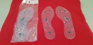 900 PAIRS OF BRAND NEW CLEAR MAGNETIC INSOLES ( ADJUSTABLE SIZE, CUT TO FIT ) ( IN 3 BOXES )