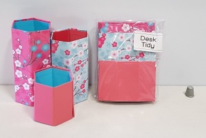 864 X BRAND NEW STATIONERY DESK TIDY ( IDEAL FOR PENS OR MARKERS ) IN CHERRY BLOSSOM IN (36 SMALL BOXES )