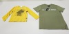 8 X BRAND NEW G STAR RAW LONG SLEEVED YELLOW CREWNECK T SHIRTS AND 2 X KHAKI G STAR T SHIRTS IN YOUTH SIZES