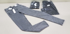 15 PIECE MIXED TOPSHOP JEAN LOT CONTAINING JAMIE GREY DENIM JEANS RRP £42.00, JAMIE BLACK DENIM JEANS RRP £39.00, JONI BLACK DENIM JEANS RRP £37.00 AND LIGHT GREY DENIM JAMIE JEANS RRP £39.00 ETC