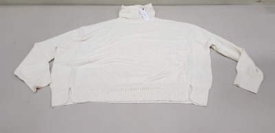 15 X BRAND NEW TOPSHOP CREAM KNITTED TURTLENECK JUMPERS IN VARIOUS SIZES RRP £35.00 (TOTAL RRP £525.00)