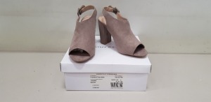 18 X BRAND NEW DOROTHY PERKINS TAUPE SAVO HEELED SANDALS UK SIZE 5 RRP £28.00 (TOTAL RRP £504.00)