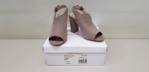 18 X BRAND NEW DOROTHY PERKINS TAUPE SAVO HEELED SANDALS UK SIZE 8 RRP £28.00 (TOTAL RRP £504.00)