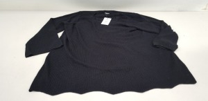 40 X BRAND NEW JUNA ROSE BLACK V NECK KNITTED PULL OVER JUMPERS IN SIZES UK 14 AND 16