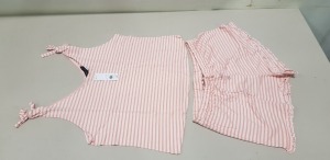 60 X BRAND NEW DOROTHY PERKINS PINK STRIPE PYJAMAS IN SIZE UK LARGE AND XL RRP-£18.00 TOTAL RRP-£1080.00