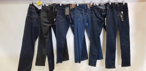 6 X BRAND NEW LEVI DENIM JEANS IN VARIOUS STYLES AND SIZES
