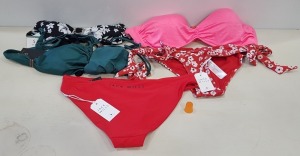 20 X BRAND NEW MIXED SWIM WEAR CLOTHING LOT CONTAINING JACK WILLS, SEAFOLLY, BILLA BONG AND DORINA ETC