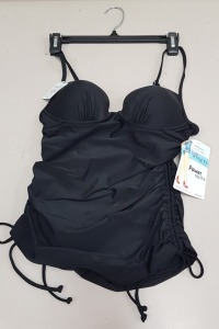 20 X BRAND NEW SPANX JET BLACK PUSH UP TANKINI POWER SUITS IN SIZE UK SMALL AND MEDIUM RRP-$34.99 TOTAL RRP-£699.80