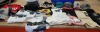 30 PIECE MIXED CLOTHING LOT CONTAINING NEW ERA FRESH KID FLAT CAPS, SAUCONY SOCKS, ARVIN SOCKS, UNFORGIVABLE CREWNECK T SHIRTS AND SINERS DENIM JEANS AND SHORTS ETC